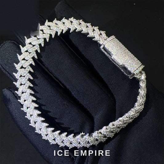 Iced Out 925 Silver Moissanite Cuban Chain