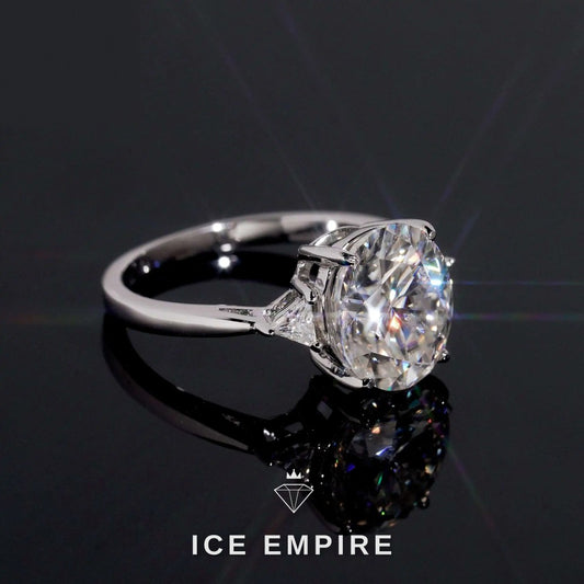 Iced Out 925 Silver Moissanite Engagement Ring