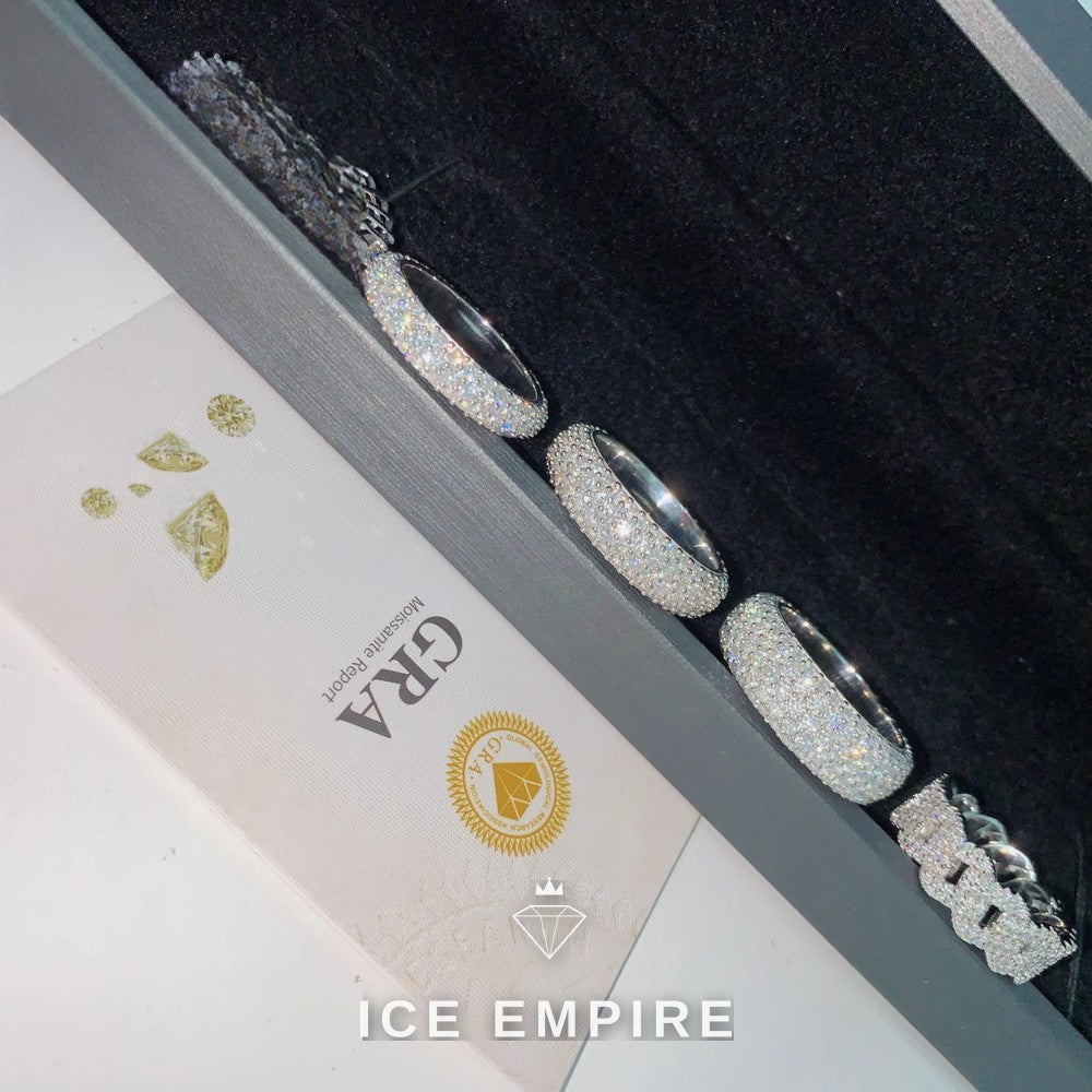 Iced Out 925 Silver Moissanite Ring