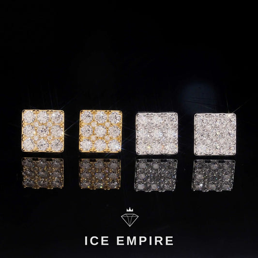 Iced Out Rose Gold Plated Moissanite Stud Earrings