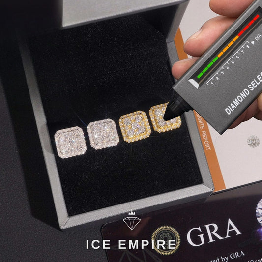 Iced Out Rose Gold Plated Moissanite Earrings