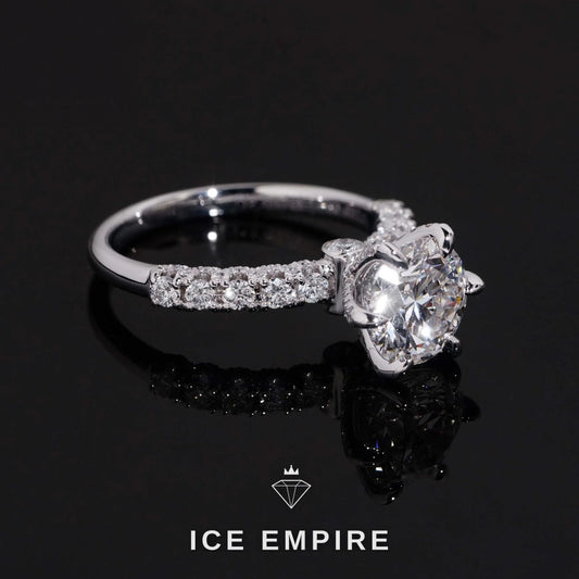 Iced Out Gold Plated Lab Grown Diamond Wedding Band