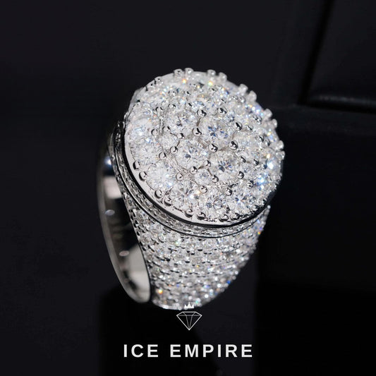 Iced Out Rose Gold Plated Moissanite Ring