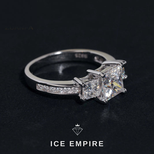 Iced Out Rose Gold Plated Moissanite Wedding Band