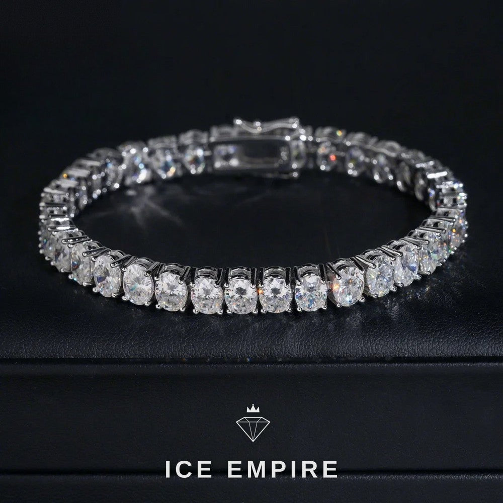 Iced Out 925 Silver Moissanite Tennis Bracelet