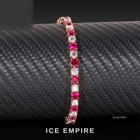 Iced Out 14K Gold Lab Grown Diamond Tennis Chain
