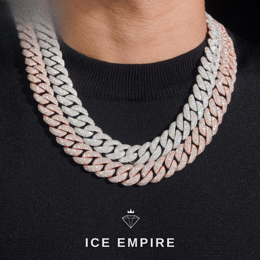 Iced Out Rose Gold Plated Moissanite Cuban Chain