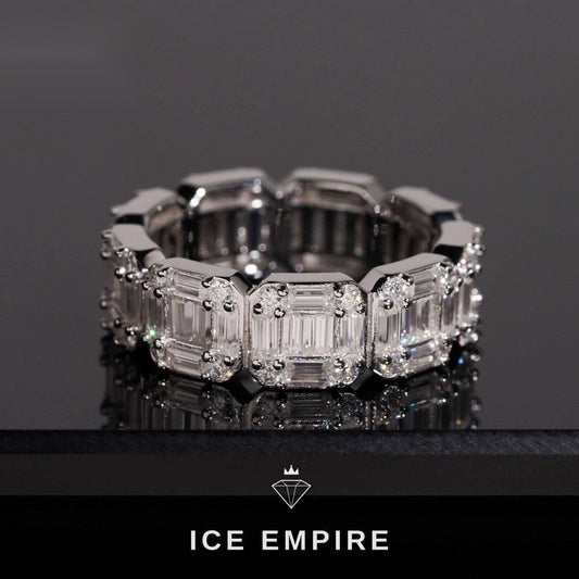 Iced Out Baguette 925 Silver Lab Grown Diamond Pendant