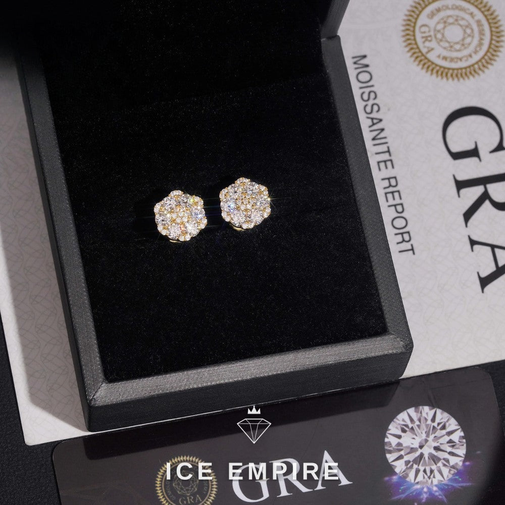Iced Out 925 Silver Moissanite Earrings