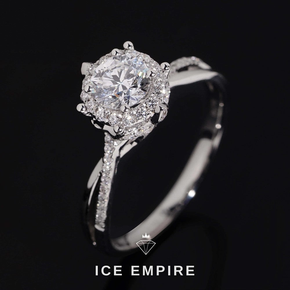 Iced Out 18K Gold Lab Grown Diamond Engagement Ring