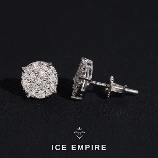 Iced Out 14K Gold Moissanite Stud Earrings
