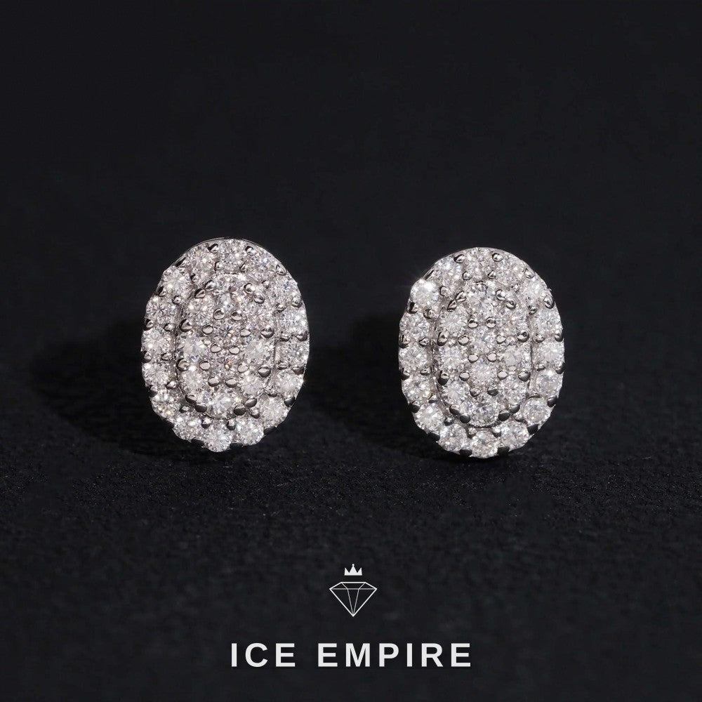 Iced Out Gold Plated Moissanite Stud Earrings