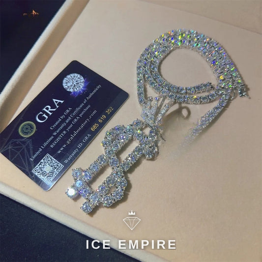 Iced Out Rose Gold Plated Moissanite Pendant