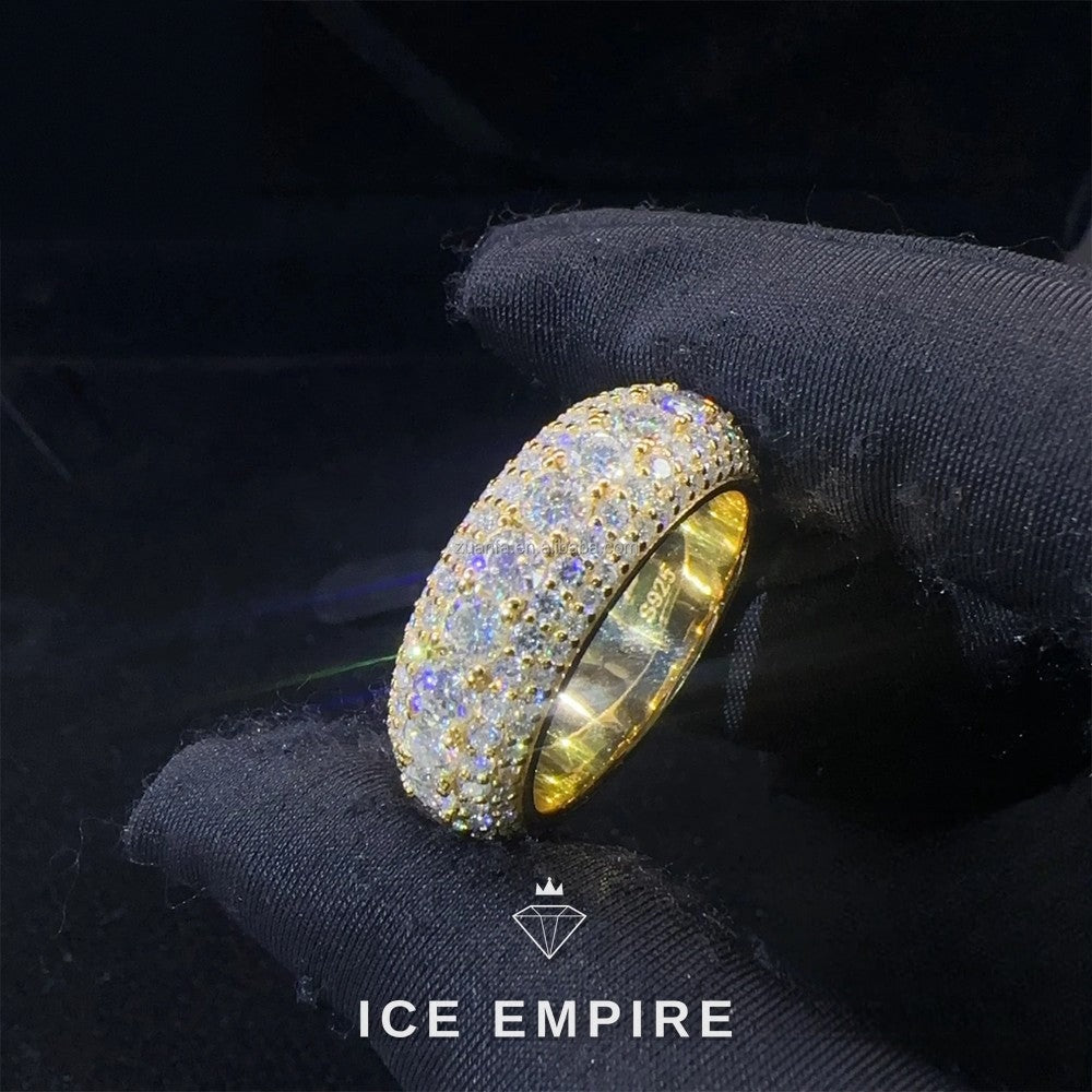 Iced Out Gold Plated Moissanite Engagement Ring