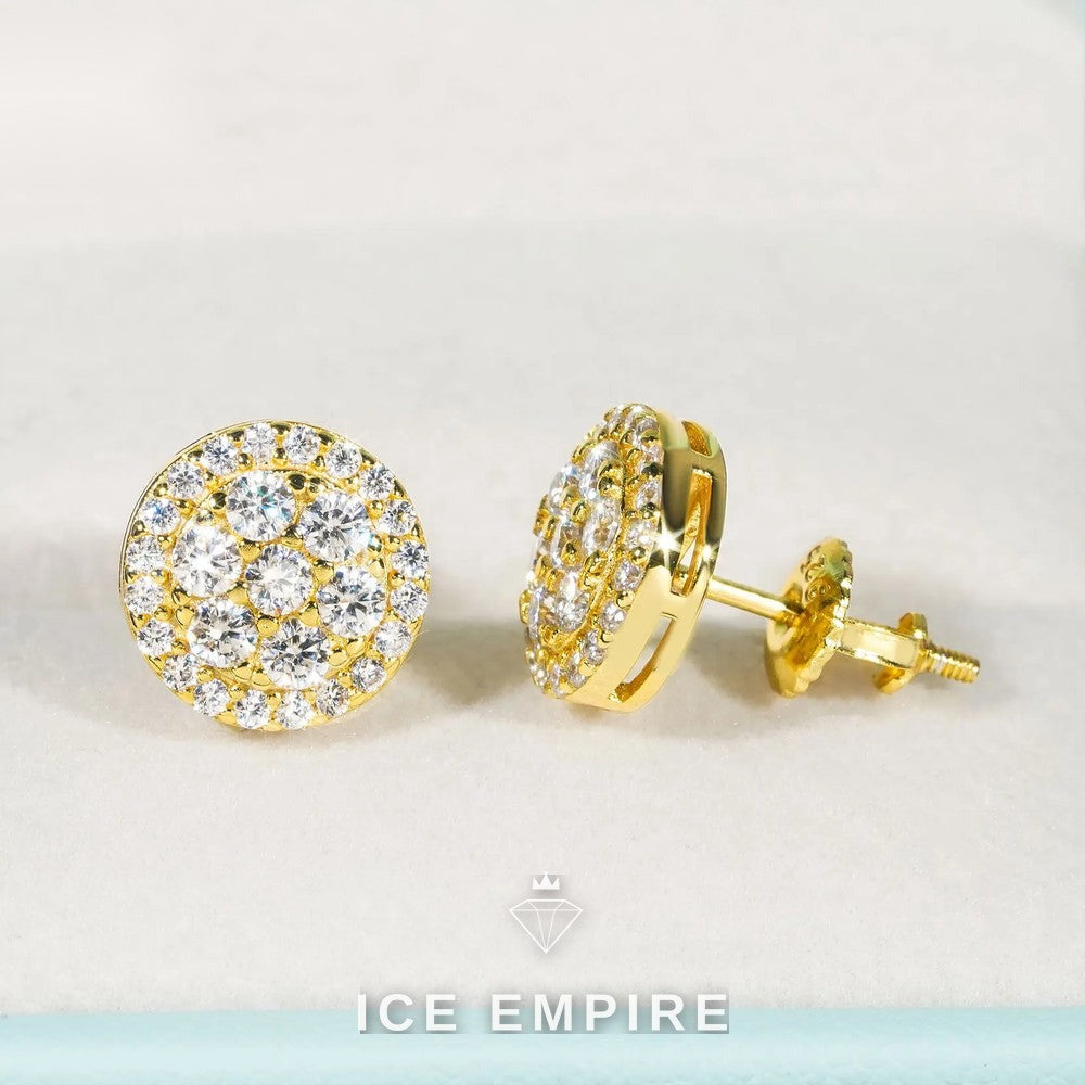Iced Out Rose Gold Plated Moissanite Earrings