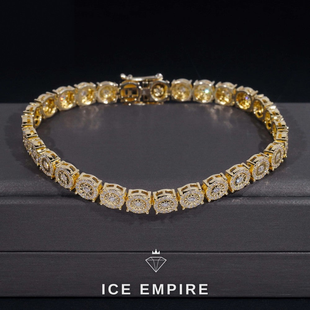 Iced Out Gold Plated Moissanite Bracelet