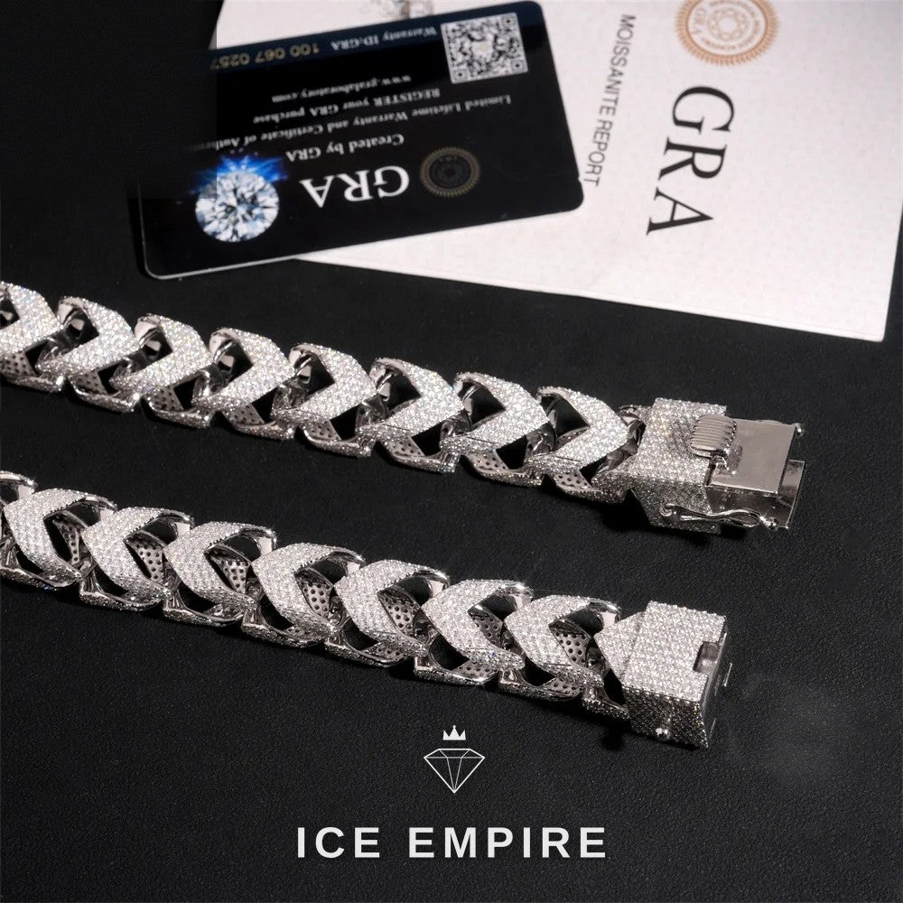 Iced Out Rose Gold Plated Moissanite Cuban Chain