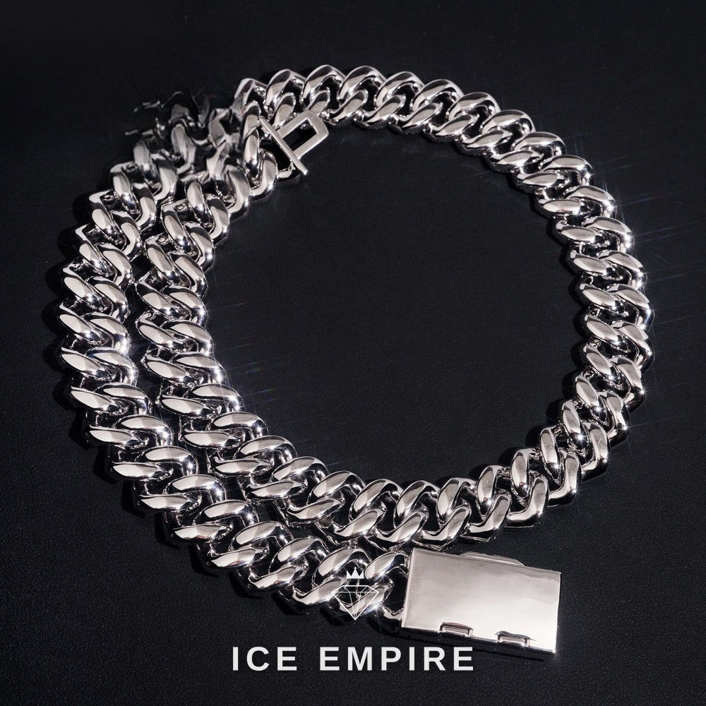 Iced Out Rose Gold Plated Moissanite Cuban Chain