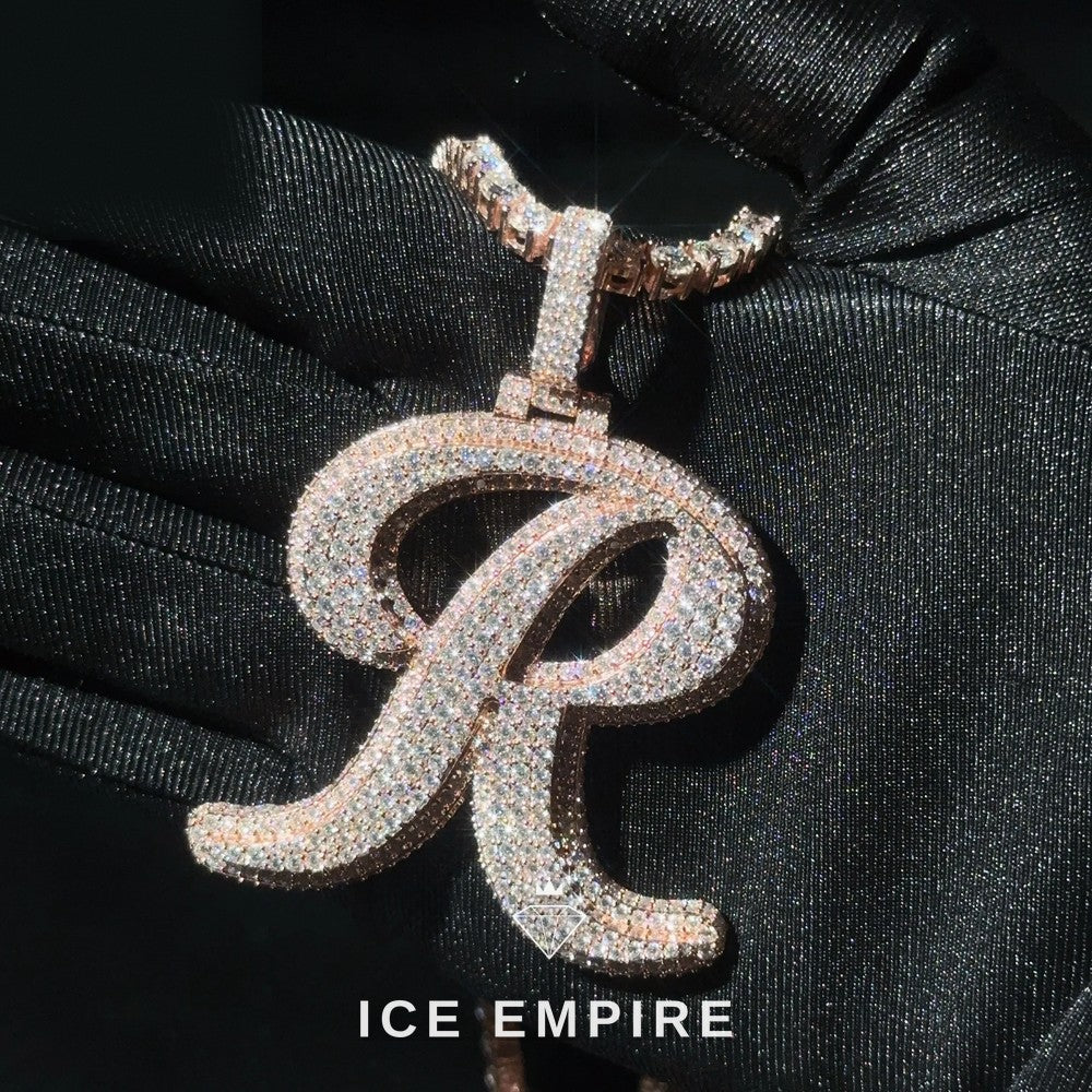 Iced Out Rose Gold Plated Moissanite Pendant