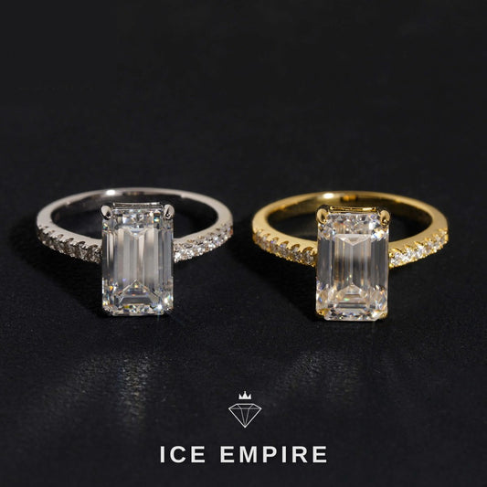 Iced Out 925 Silver Moissanite Wedding Band