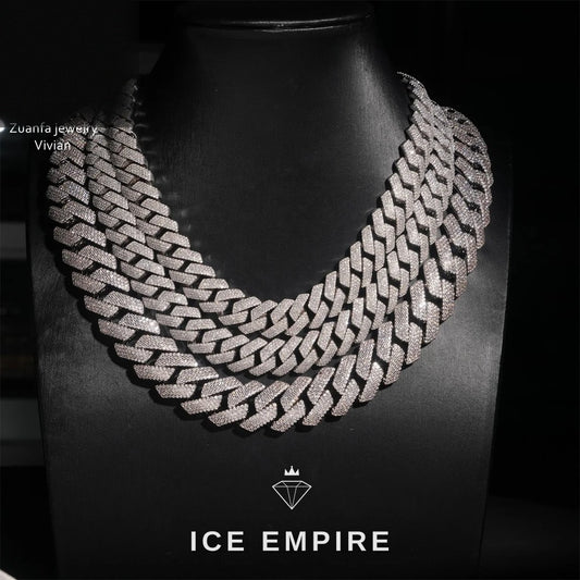 Iced Out Rose Gold Plated Moissanite Cuban Chain
