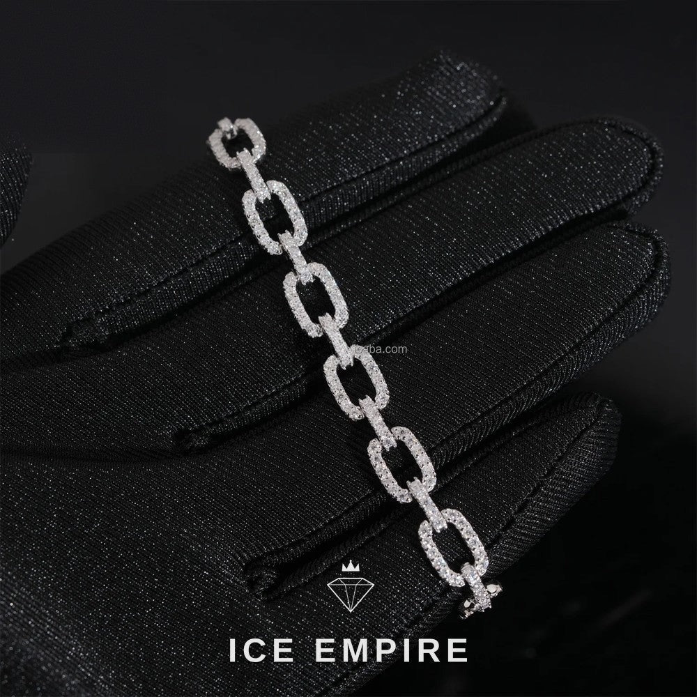 Iced Out 925 Silver Moissanite Cuban Chain