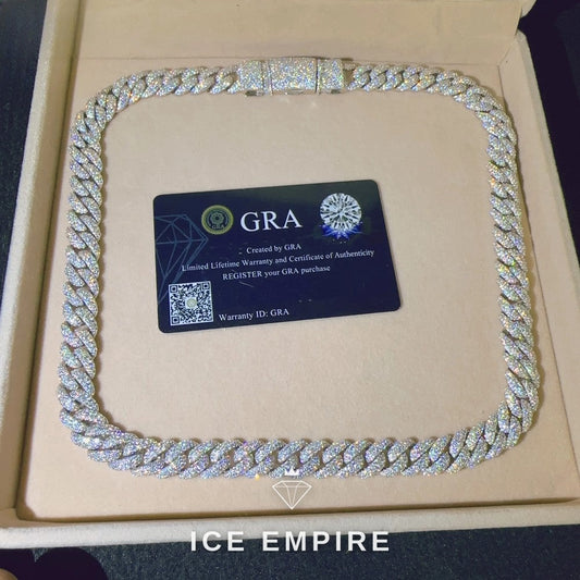 Iced Out Rose Gold Plated Moissanite Cuban Chain