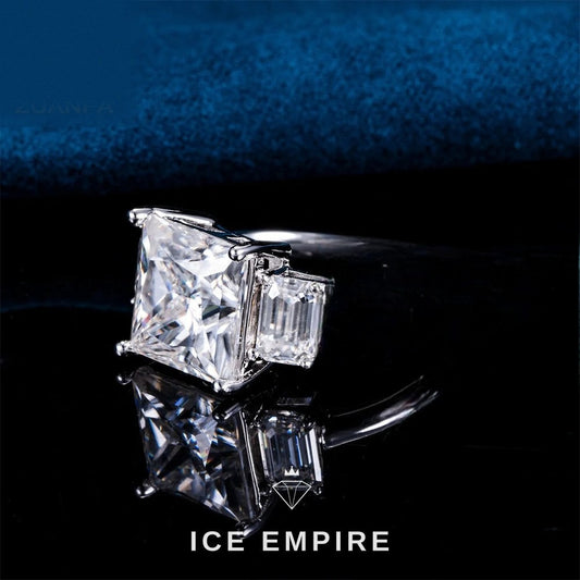 Iced Out Rose Gold Plated Moissanite Ring