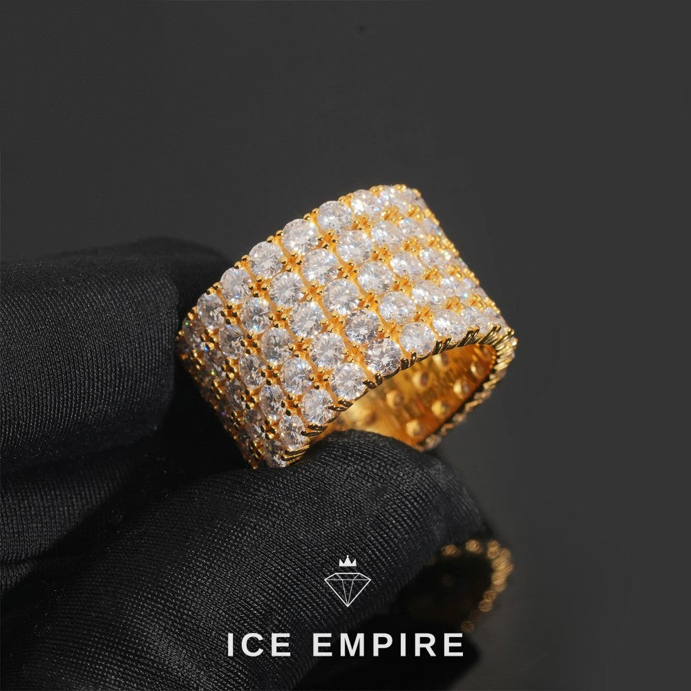 Iced Out Gold Plated Moissanite Ring
