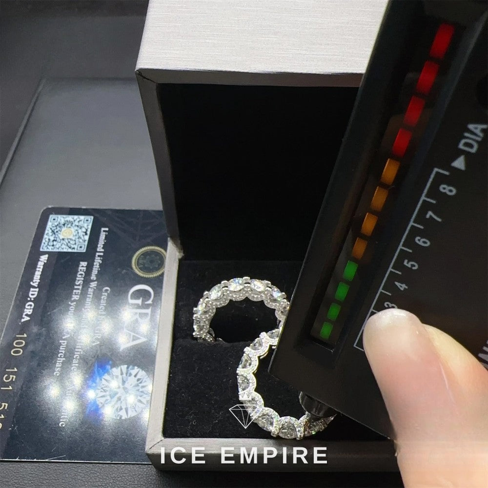 Iced Out 925 Silver Moissanite Ring