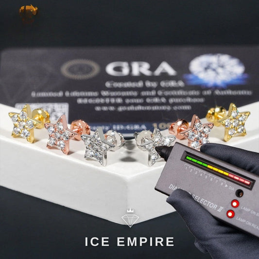 Iced Out Gold Plated Moissanite Earrings