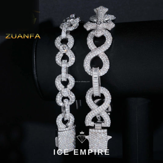 Iced Out 925 Silver Moissanite Cuban Chain