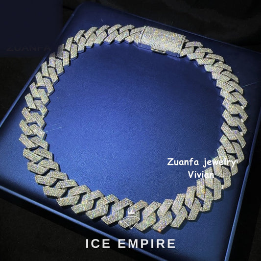 Iced Out Rose Gold Plated Moissanite Cuban Chain