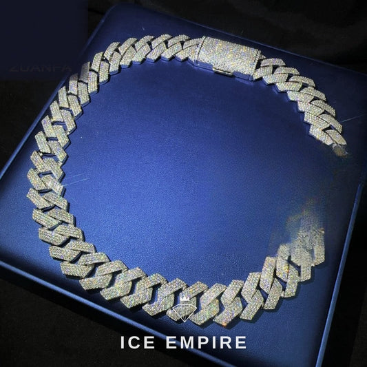 Iced Out Rose Gold Plated Moissanite Cuban Chain