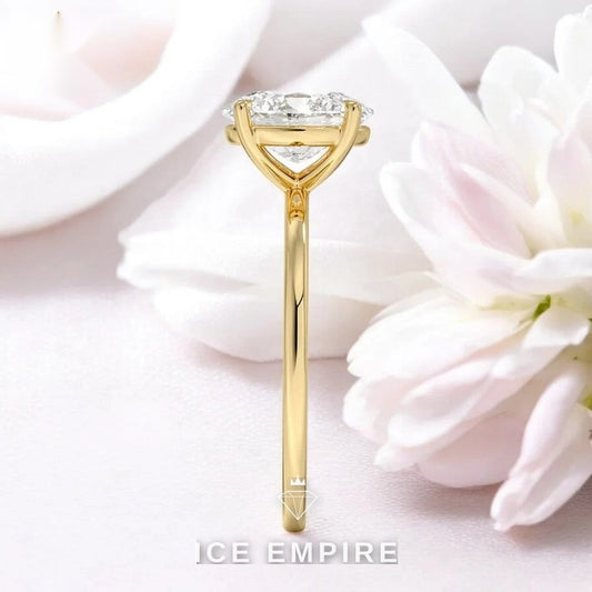 Iced Out Gold Plated Moissanite Engagement Ring
