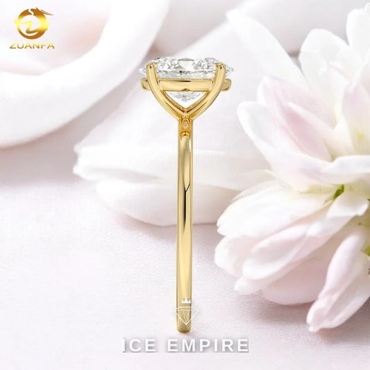 Iced Out Gold Plated Moissanite Engagement Ring