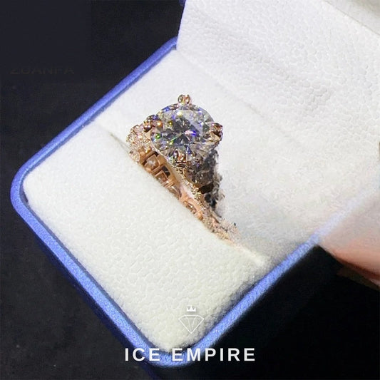 Iced Out Rose Gold Plated Moissanite Ring