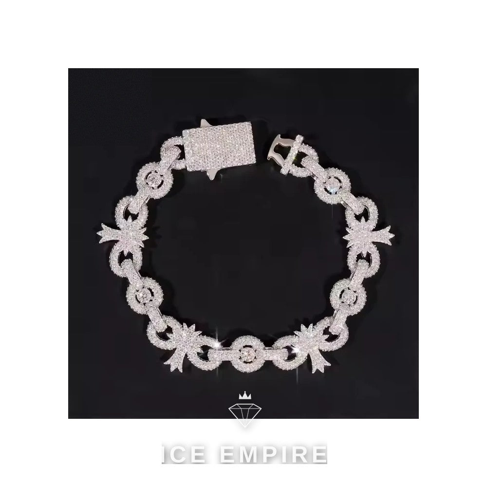 Iced Out Cross 925 Silver Moissanite Cuban Chain