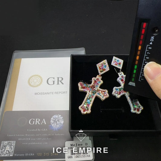 Iced Out Cross 925 Silver Pendant