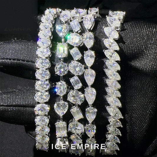 Iced Out 925 Silver Moissanite Tennis Chain