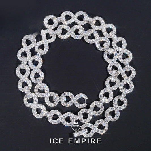 Iced Out Cluster Rose Gold Plated Moissanite Cuban Chain