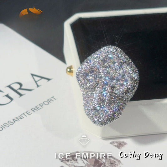 Iced Out Cross 925 Silver Moissanite Ring