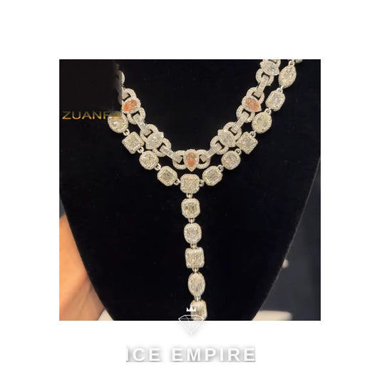 Iced Out Rose Gold Plated Moissanite Cuban Chain