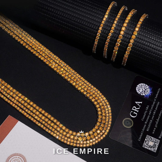 Iced Out Rose Gold Plated Moissanite Cuban Chain