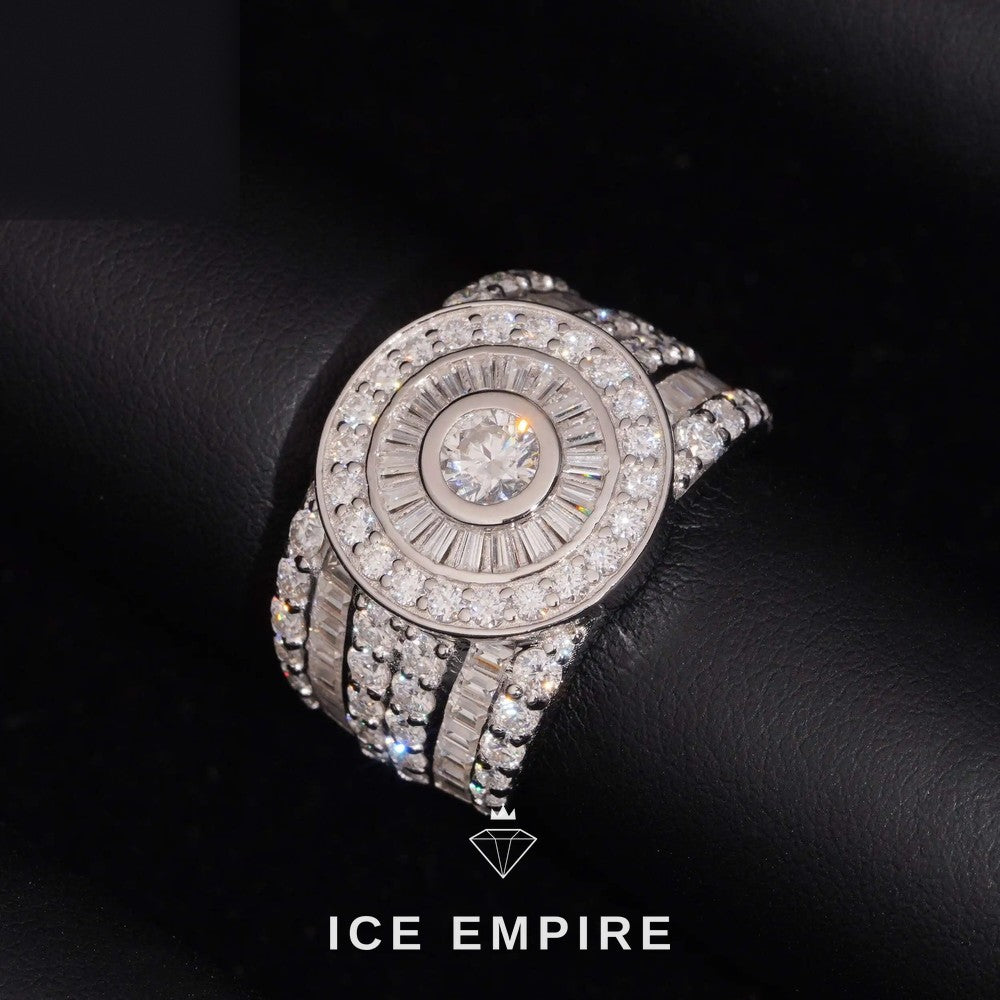 Iced Out Baguette 925 Silver Moissanite Ring