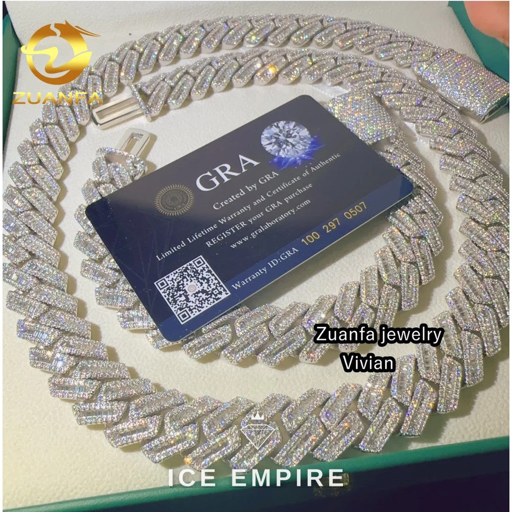 Iced Out Rose Gold Plated Moissanite Cuban Chain