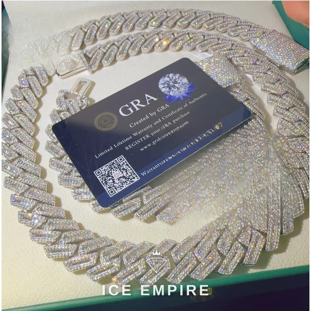 Iced Out Rose Gold Plated Moissanite Cuban Chain