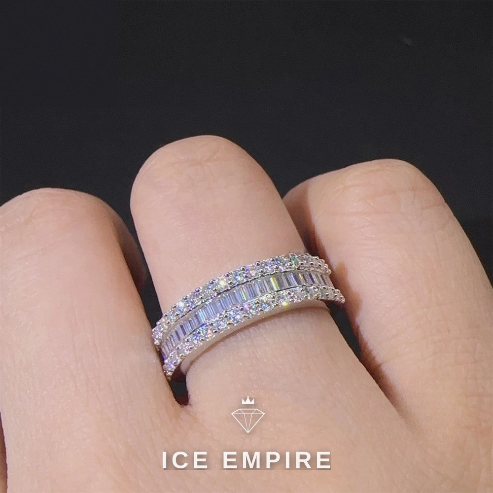 Iced Out Baguette Gold Plated Moissanite Ring