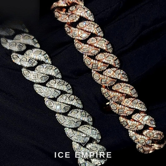 Iced Out 925 Silver Moissanite Cuban Chain