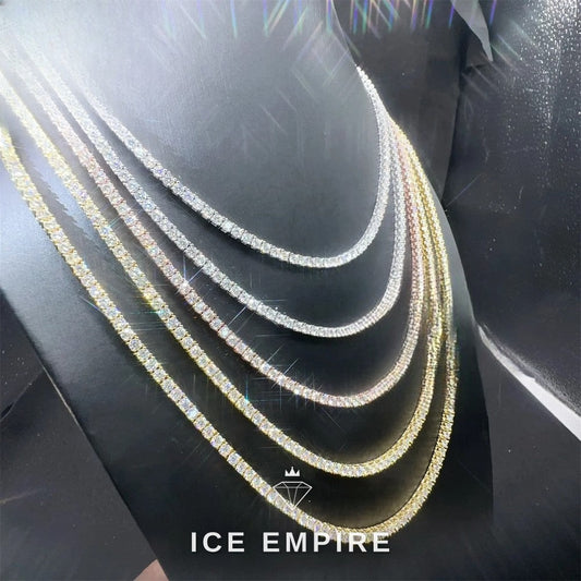 Iced Out Rose Gold Plated Moissanite Tennis Chain